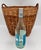 Beautiful handcrafted split-reed, burnt tortoiseshell bamboo, and rattan wicker large gathering basket with a tapered base...