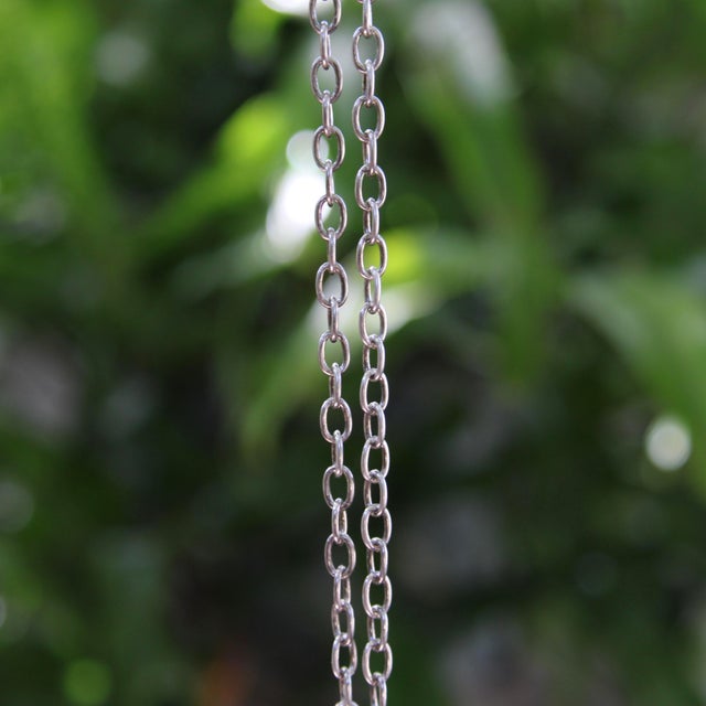 Italian Vintage Sterling Silver 24” Open Link Chain For Sale - Image 4 of 4
