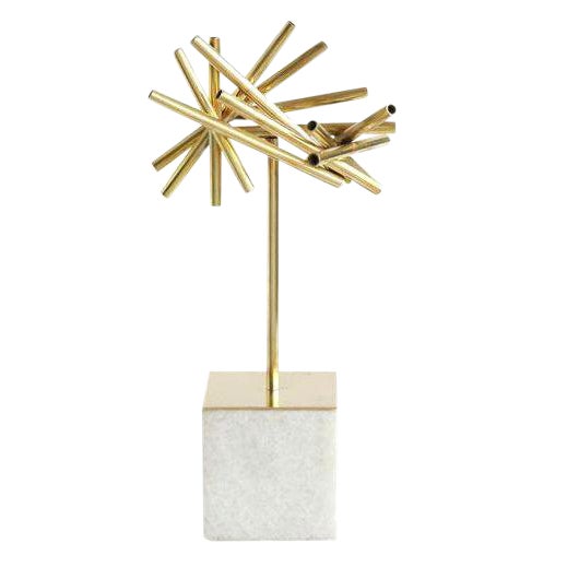 Tubular Burst Object with Stone Base For Sale