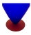Cobalt Blue Satin Glass Vase With Orange Base - 9" Tall For Sale - Image 9 of 10