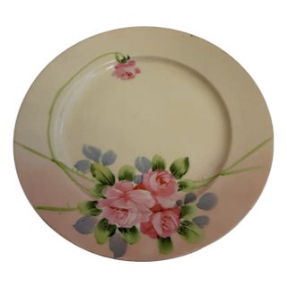 Early 20th Century N & Co Nagoya Nippon Pink Floral Decorative Plate For Sale