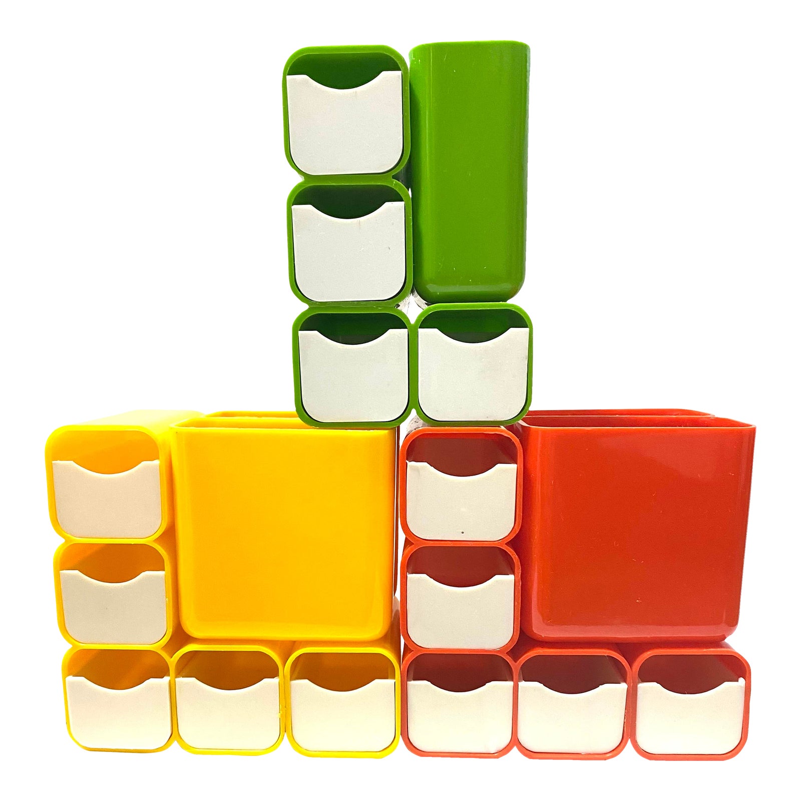 Mid Century Modular Desk Organizers - Set of 3 | Chairish