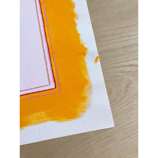 'Pale Pink/Marigold' Abstract Color Field Art Print by Emily Keating Snyder Print itself is 24 x 30 in. and framed in a...