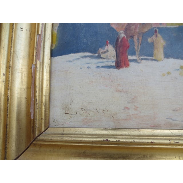 John Ralph Egyptian Scene on Panel Circa 1910 For Sale - Image 4 of 10
