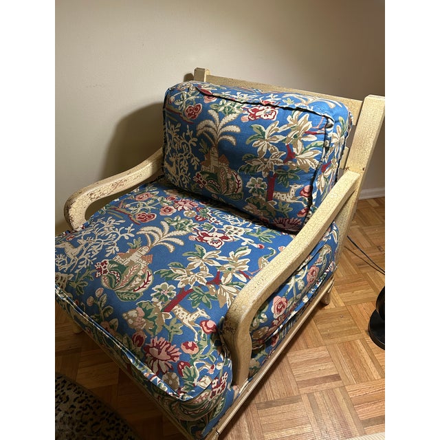 Bring a layer of vibrant, grandmillennial charm to your space with this vintage accent lounge chair. Featuring a...