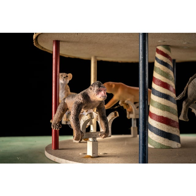 Blue Early 20th Century Hand-Crank Mechanical Carousel Toy For Sale - Image 8 of 9