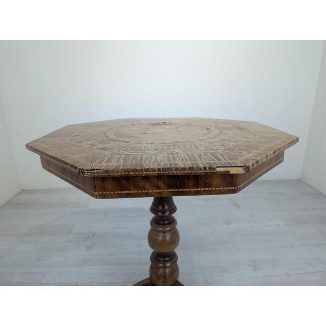 19th Century Biedermaier Marquetry Coffee Table For Sale - Image 6 of 12