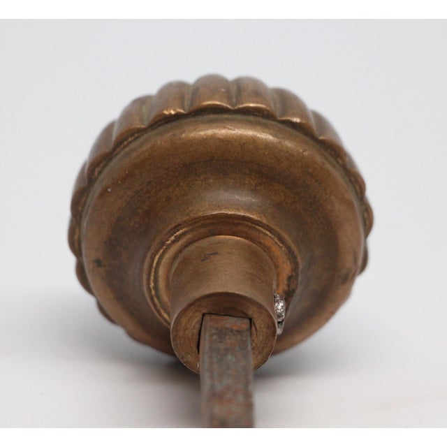 Antique Cast Bronze Fluted Petite Interior Door Knob For Sale - Image 4 of 4