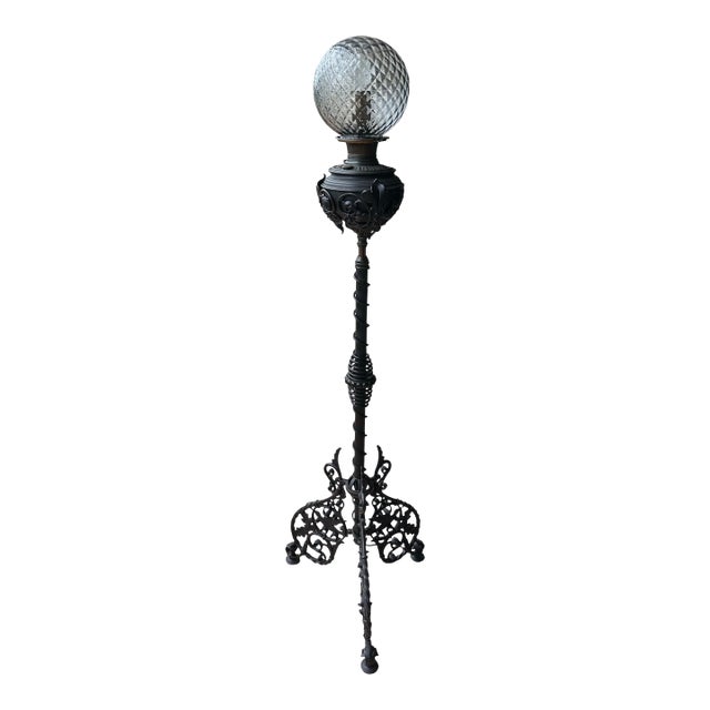 Late 19th Century Bradley & Hubbard Ornate Victorian Piano Floor Lamp For Sale