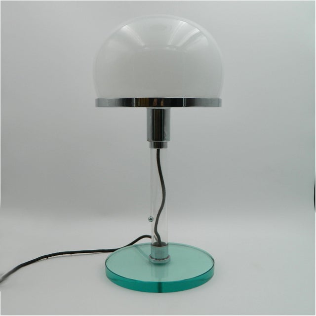 Bauhaus Table Lamp with Glass Shade by Carl Jacob Jucker for Imago DP, 1960s For Sale - Image 10 of 10