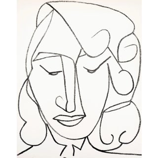 1951 Francoise Gilot Lithograph 4 Portrait of Shy Woman For Sale