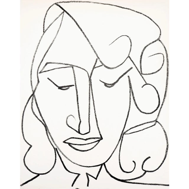 1951 Francoise Gilot Lithograph 4 Portrait of Shy Woman For Sale
