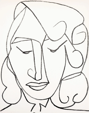 1951 Francoise Gilot Lithograph 4 Portrait of Shy Woman