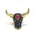 Bochic "Orient" Neoclassical Bull, Ruby & Sapphire Ring Set 18K Gold & Silver For Sale - Image 4 of 11