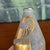 Waylande Gregory Glass Bottle With Stone Gray and Metallic Gold Art Deco Design For Sale - Image 11 of 12