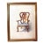 Antique 19th Century Original Wooden Dining Armchair Chair Watercolor Painting For Sale