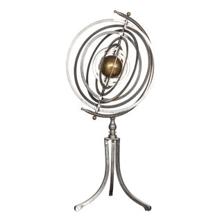 Steel and Brass Copernican Armillary Sphere, 1930s For Sale