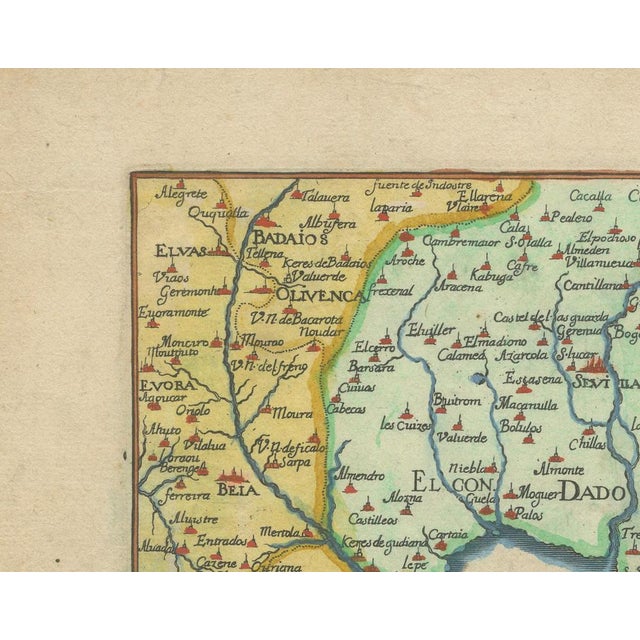 Antique Hand-Coloured Engraved Map of Andalusia in Spain by Tassin, 1651 For Sale - Image 4 of 10