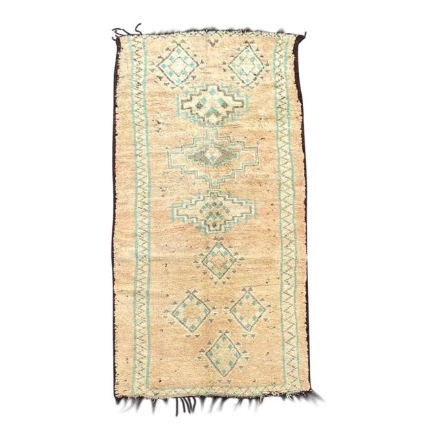 1970s Boho Chic Moroccan Boujaad Rug- 5′3″ × 11′10″ For Sale
