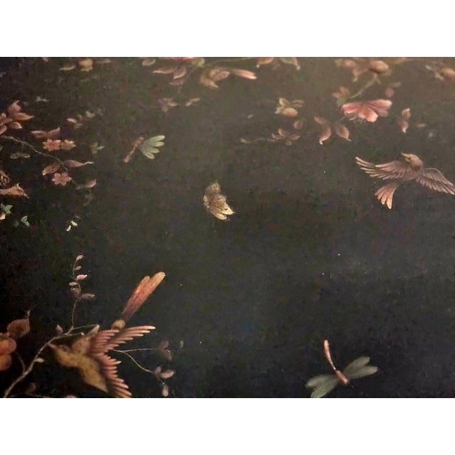 Theodore Alexander Chinoiserie Lacquered Top and Bamboo Dining or Game Table For Sale In Philadelphia - Image 6 of 14