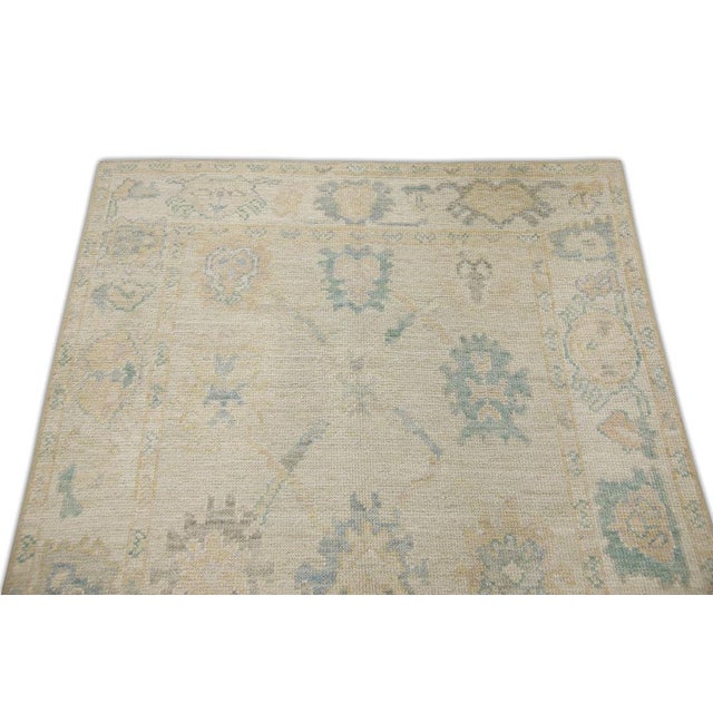 Turkish Oushak Hand Knotted Wool Oriental Rug 4' X 5'9" For Sale - Image 4 of 5