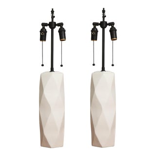 Bespoke Cubist Inspired Plaster Lamps - a Pair For Sale