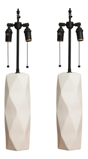 Bespoke Cubist Inspired Plaster Lamps - a Pair