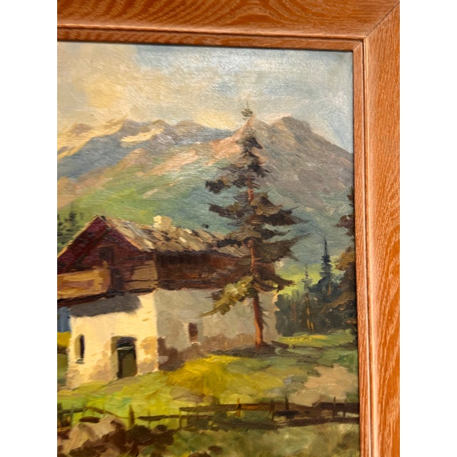 J. K. Mountain Village Oil Painting, Framed For Sale - Image 9 of 12