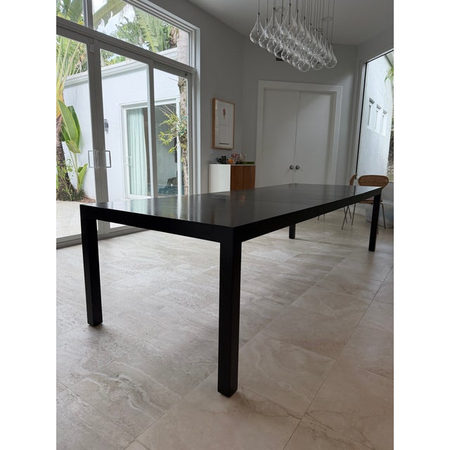 Giant Parsons Table in Black Lacquer With 3 Leaves For Sale In Miami - Image 6 of 11