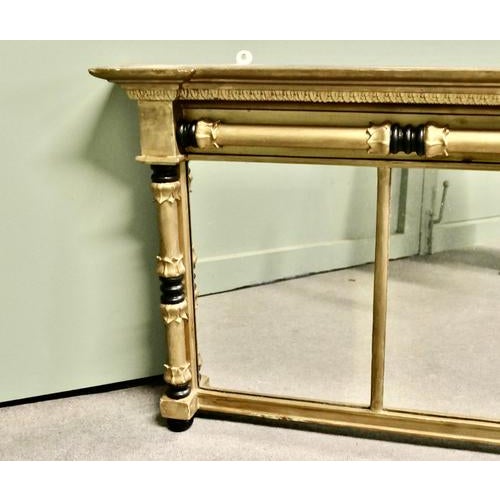 Hollywood Regency Regency Triple Plate Gilt Mirror For Sale - Image 3 of 7