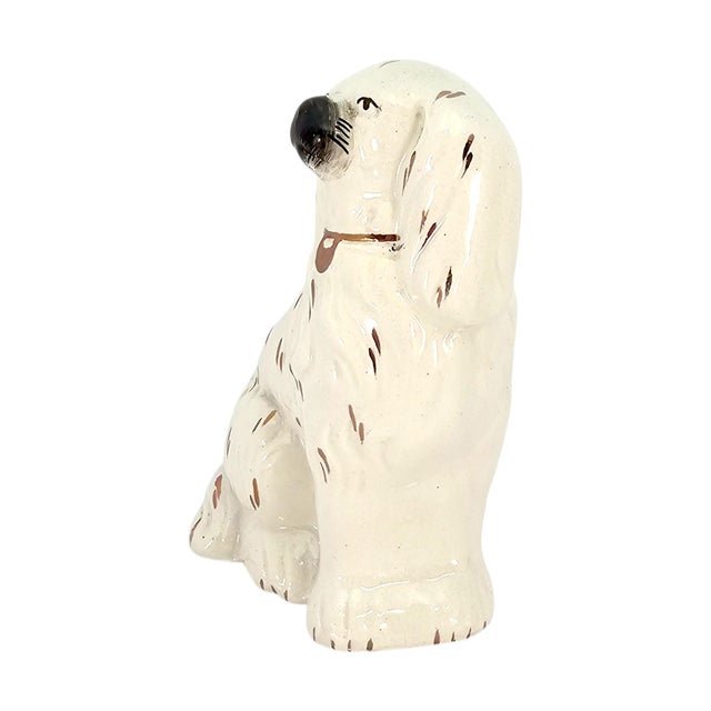 Circa 1860-1880 Victorian Staffordshire Gold-Lustre Spaniel Dogs, Pair For Sale - Image 10 of 15