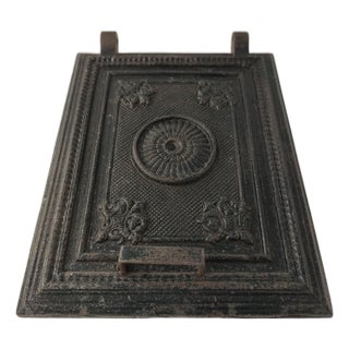 Vintage Cast Iron Fireplace Plate, 1950s For Sale
