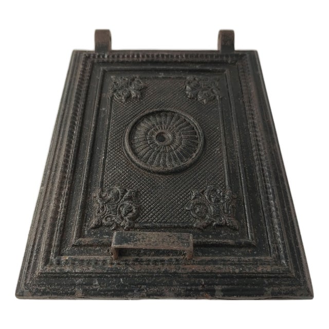 Vintage Cast Iron Fireplace Plate, 1950s For Sale