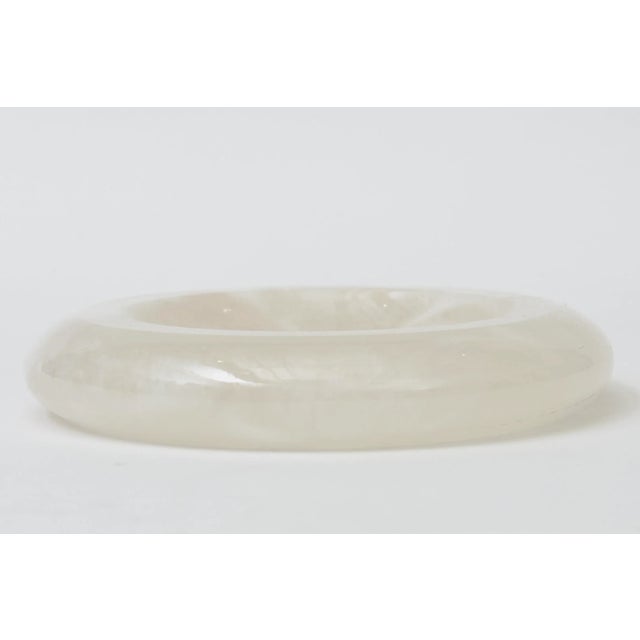 Modern Italian Round Alabaster Bowl With Lip With Sticker 90's For Sale - Image 3 of 8