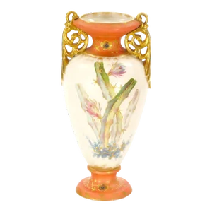 19th Century German Porcelain Hand Painted / Gilt Decorated Detail Vase