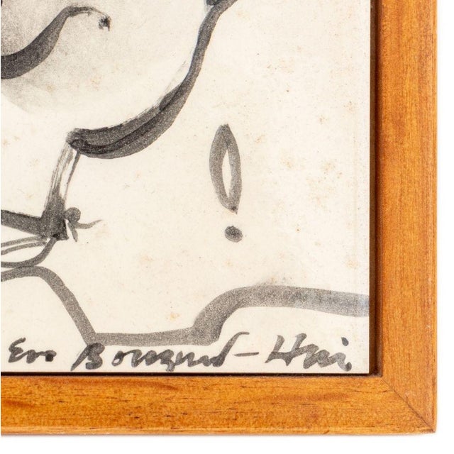 Contemporary Eva Bouzard-Hui Framed Ceramic Tiles, 12 - Set of 3 For Sale - Image 3 of 12