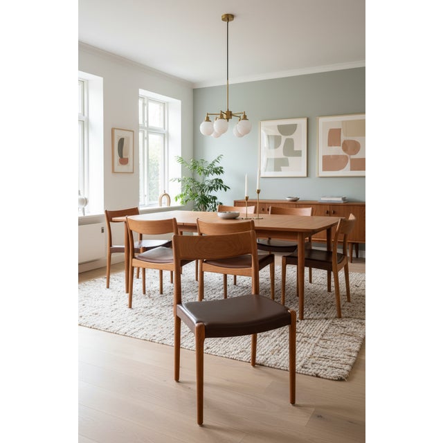 Danish Dining Chairs in Teak and Leather, 1960s, Set of 6 For Sale - Image 4 of 18