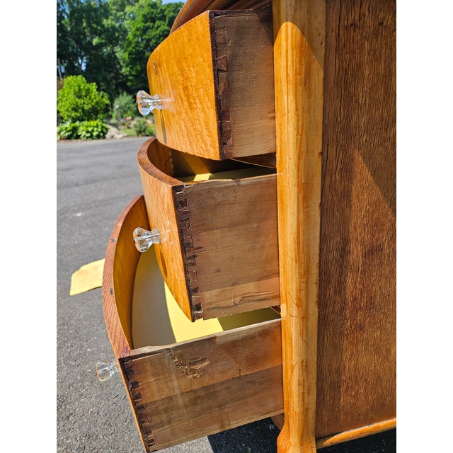 Brass 1910s Federal Style Birdseye Maple Chest of Drawers For Sale - Image 8 of 14