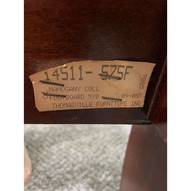Vintage Thomasville Mahogany Collection Queen Size Rice-Post Bed For Sale - Image 11 of 17