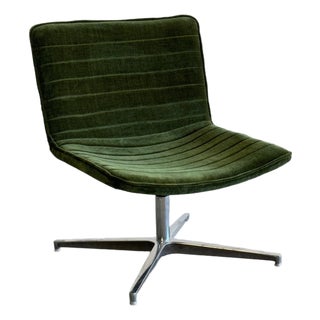 Swivel Lounge Chairs in Chenille For Sale