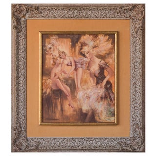 Montserrat Barta, Cabaret Dancers, 20th-Century, Oil on Canvas, Framed For Sale