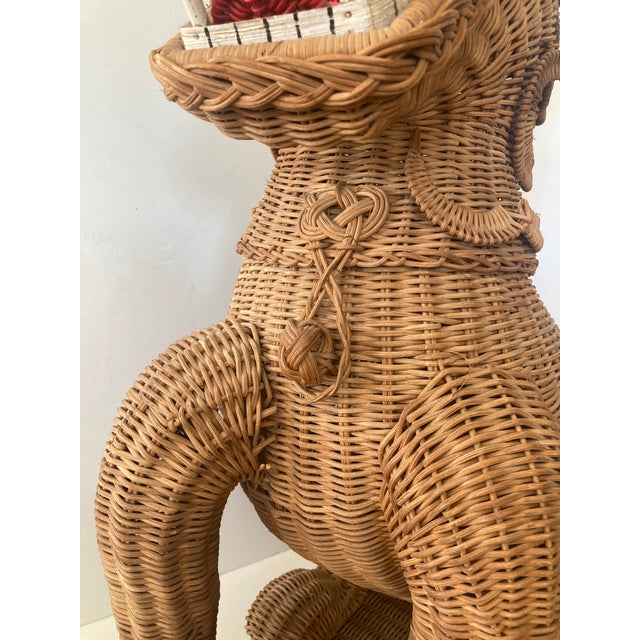 Boho Chic Large Wicker Foo Dog For Sale - Image 11 of 11