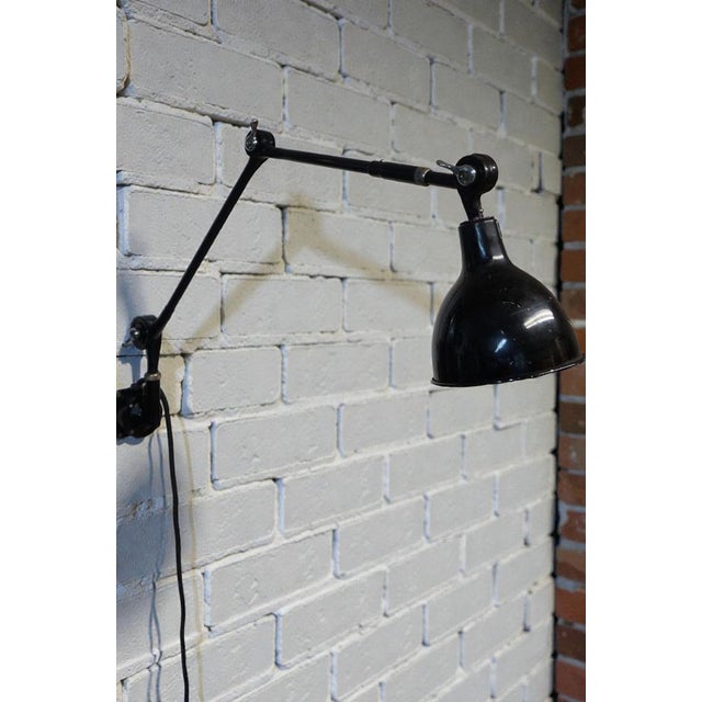 Rare original pefege type f/80 industrial wall lamp from sweden, mid-20th century (circa 1950s), with a long, multi-...