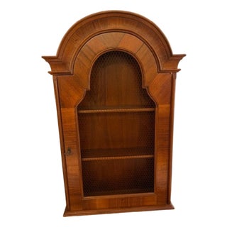1970s Walnut Veneer Wall Curio For Sale