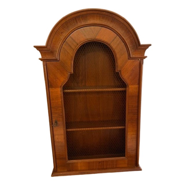 1970s Walnut Veneer Wall Curio For Sale