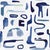 Sample - Canvas Wallpaper by Susan Hable in Santorini Blue For Sale