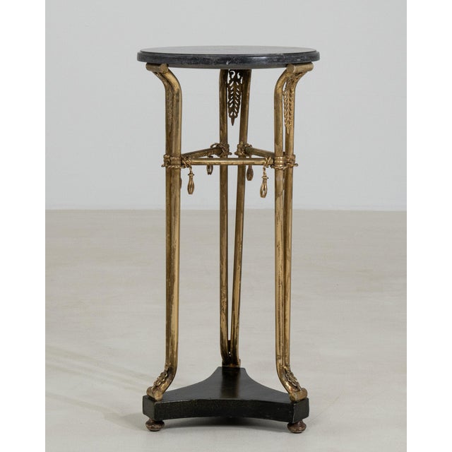 Mid 20th Century France Empire Black Brass Pedestal For Sale - Image 10 of 11