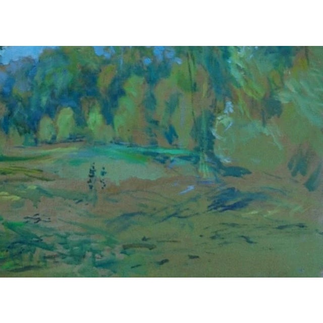 1980s Ukrainian Impressionism: Forest Landscape Oil Painting, 1980s For Sale - Image 6 of 6