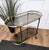 Gold Italian Two-Tier Brass and Glass Bar Cart with Dark Glass Top by Milo Baughman, 1970s For Sale - Image 8 of 9