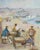 Marinai' (sailors), oil on canvas, by alberto chiancone (circa 1960s). A sunlit harbour scene calls attention to a group...
